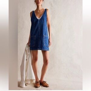 Free People high roller skirtall denim dress